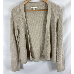 Banana Republic knit cardigan sweater tan almond size small